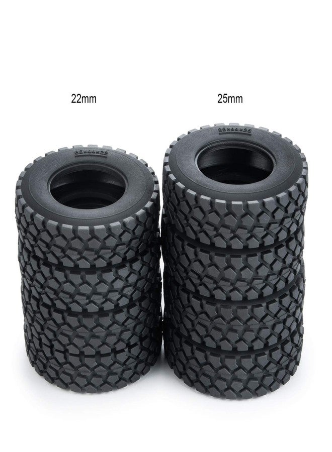 Que-T 4pcs 25mm Rubber Wheel Tires Tyres for Tamiya Trailer Tractor Truck 1: 14 RC Car (25mm) - Image 3